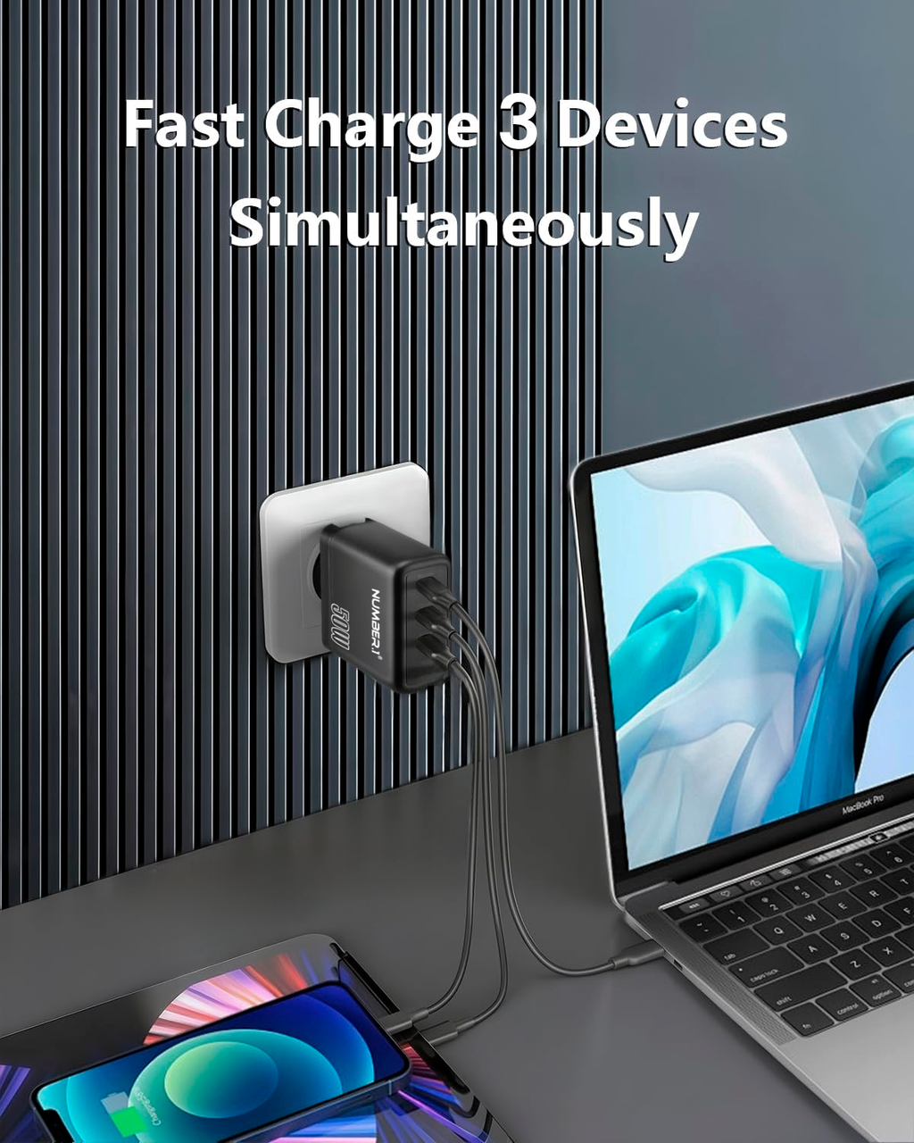Entronix 50W Wall Charger – Dual USB-C & USB-A Fast Charging Plug