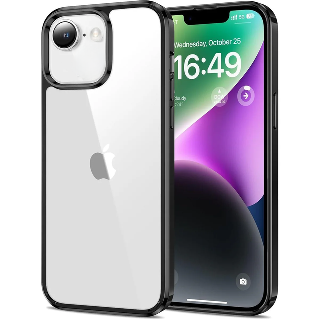 Entronix Case Compatible with iPhone 16E - [Clear Back] Impact Chrome Frame