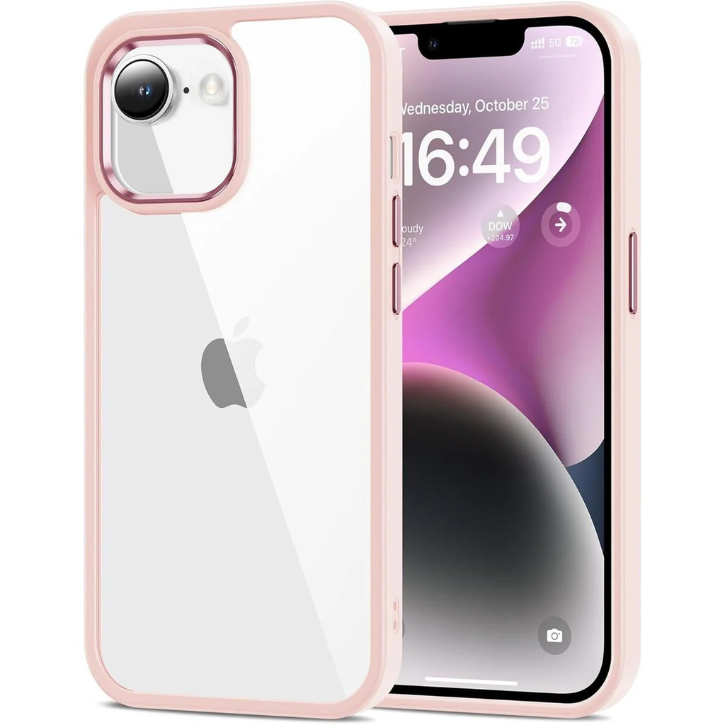 Entronix Case Compatible with iPhone 16E - [Clear Back] Impact Chrome Frame
