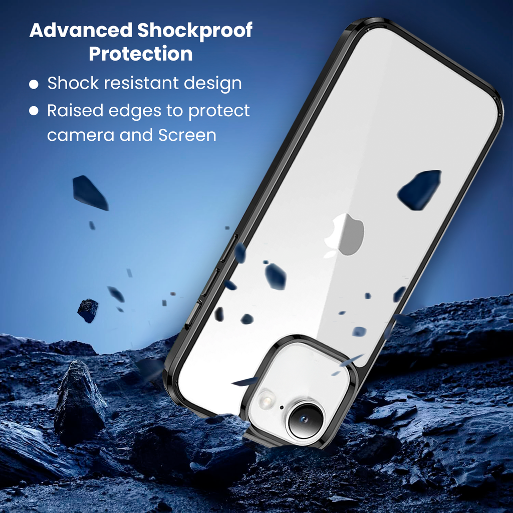 Entronix Case Compatible with iPhone 16E - [Clear Back] Impact Chrome Frame
