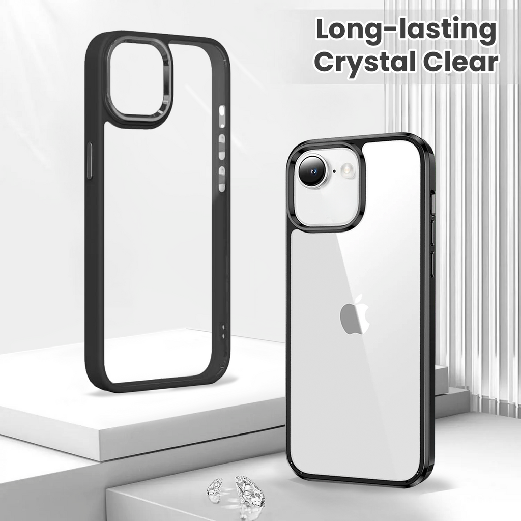 Entronix Case Compatible with iPhone 16E - [Clear Back] Impact Chrome Frame