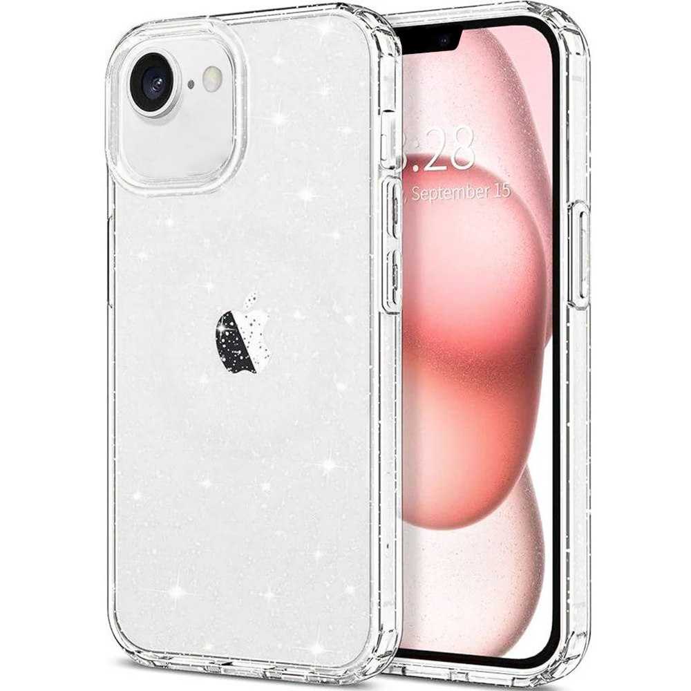 Entronix Case Compatible with iPhone 16E - [Hard Back] Glitter Clear