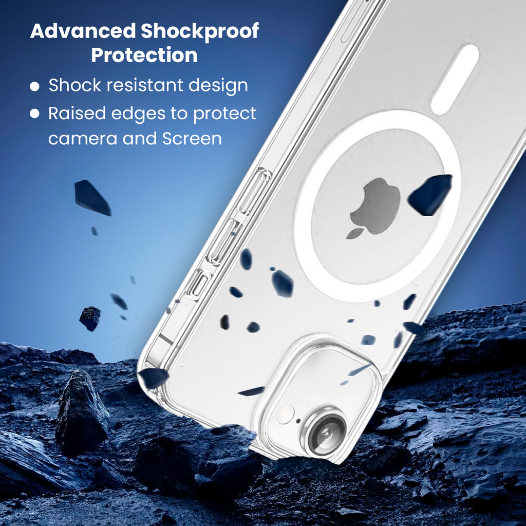 Entronix [Magnetic] Case Compatible with iPhone 16E - [Hard Back] Slim Clear