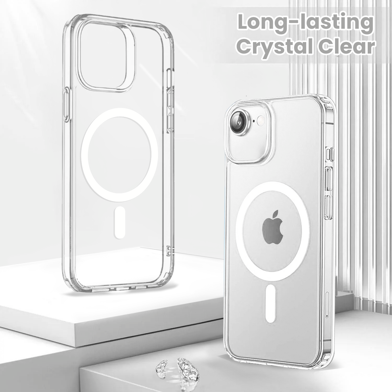 Entronix [Magnetic] Case Compatible with iPhone 17e - [Hard Back] Glitter Clear ENTRONIX