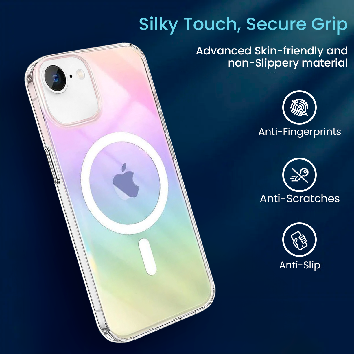 Entronix [Magnetic] Case Compatible with iPhone 16E - Holo Rainbow Clear - Entronix