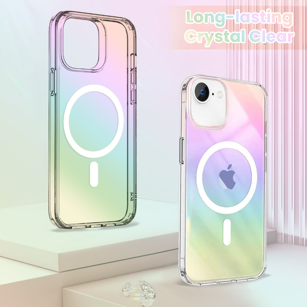 Entronix [Magnetic] Case Compatible with iPhone 16E - Holo Rainbow Clear