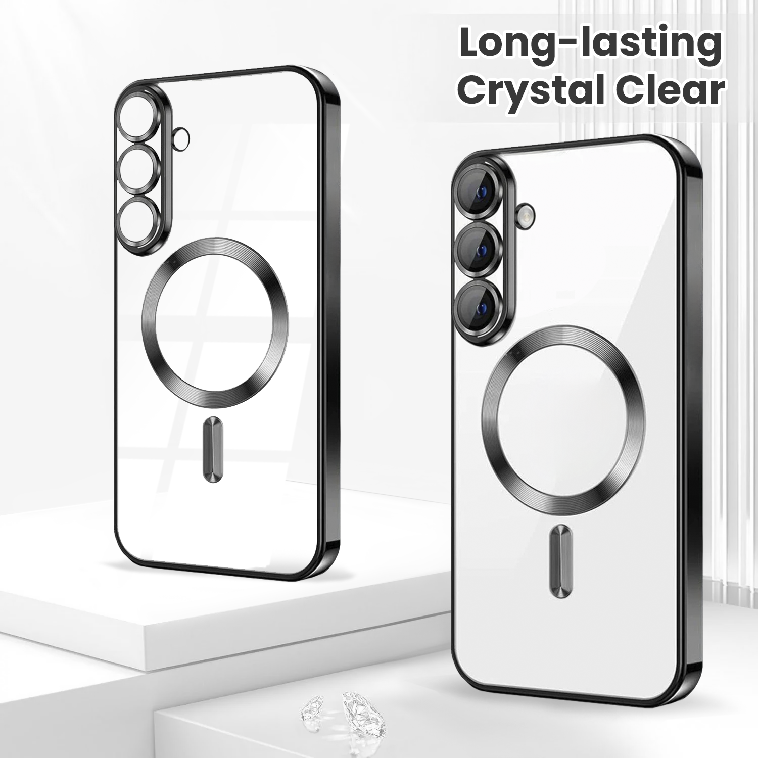 Entronix [Magnetic] Case Compatible with Galaxy S26 Plus - [Clear Back] Luxury Glossy Cover