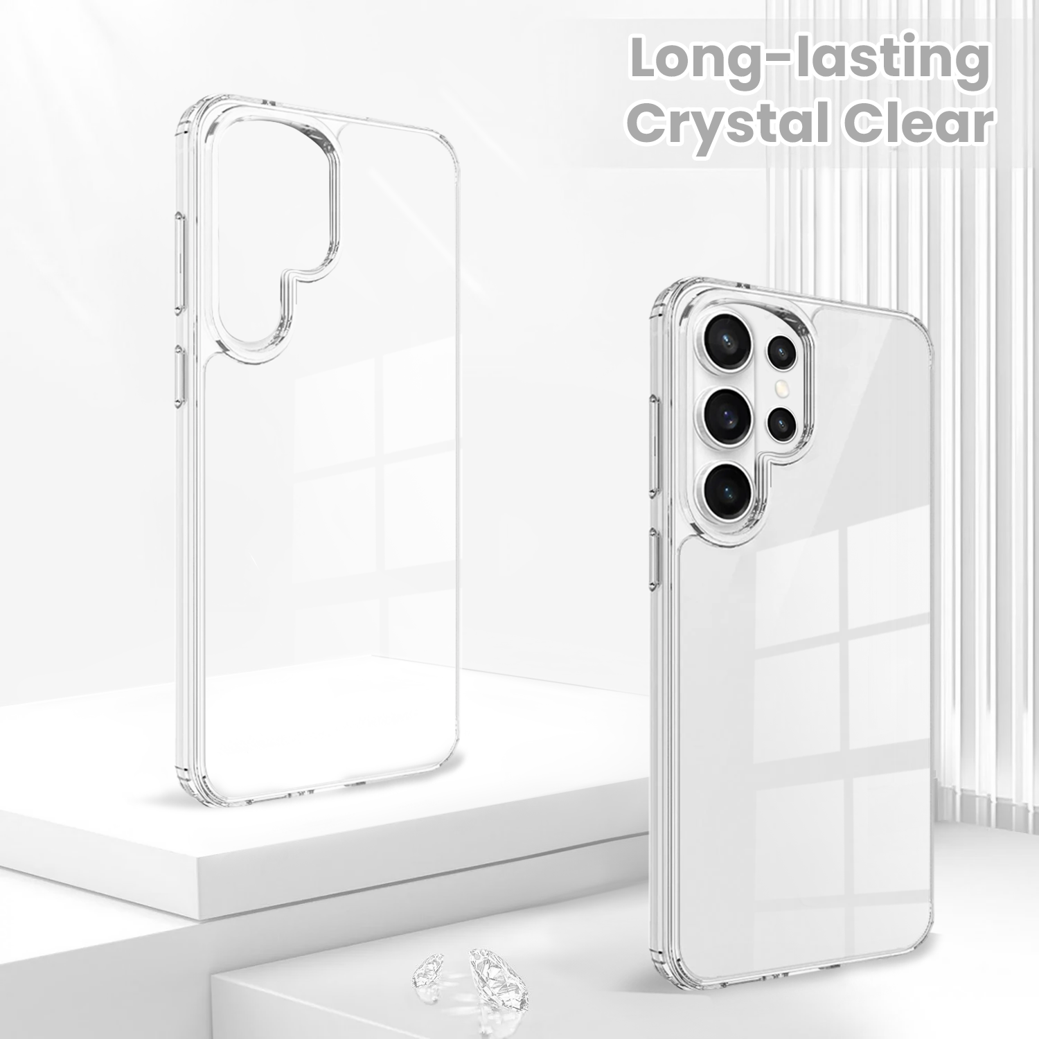 Entronix Bundle Compatible with Galaxy S26 Ultra - [Hard Back] Clear Case & 2 Clear Screen Protectors - Entronix