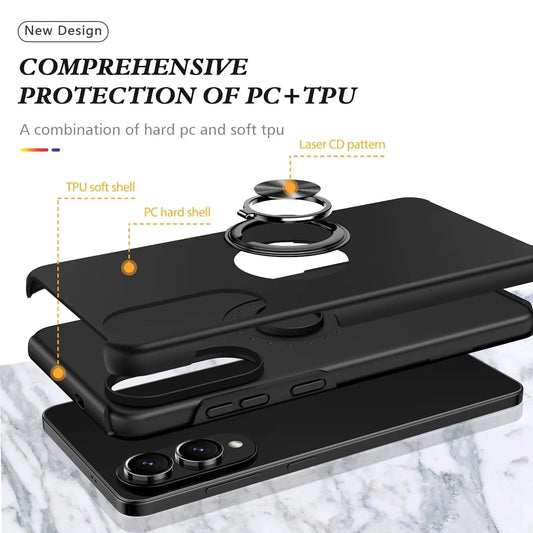 Entronix Case Compatible with Galaxy S25 Edge - 360º Circular Ring Gripstand - Entronix