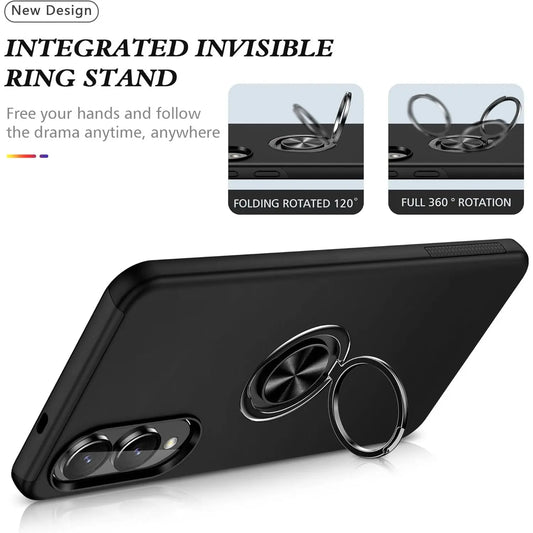 Entronix Case Compatible with Galaxy S25 Edge - 360º Circular Ring Gripstand - Entronix