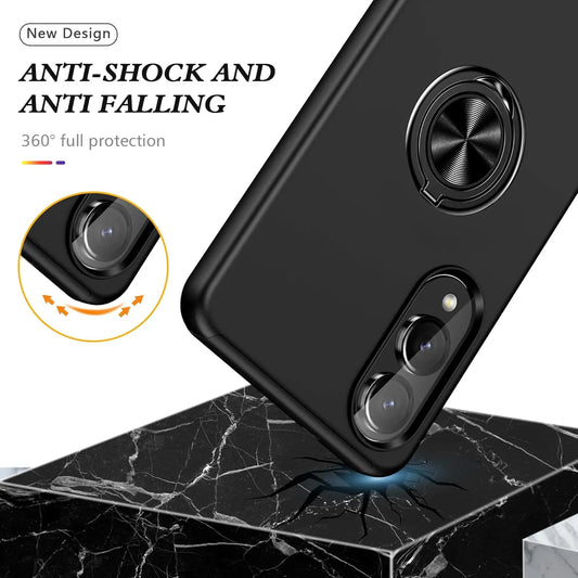 Entronix Case Compatible with Galaxy S25 Edge - 360º Circular Ring Gripstand - Entronix