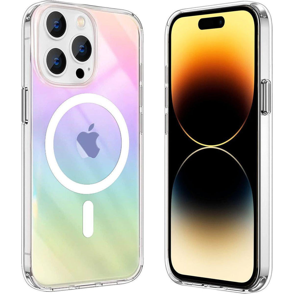 Entronix [Magnetic] Case Compatible with iPhone 16 Pro Max - Holo Rainbow Clear