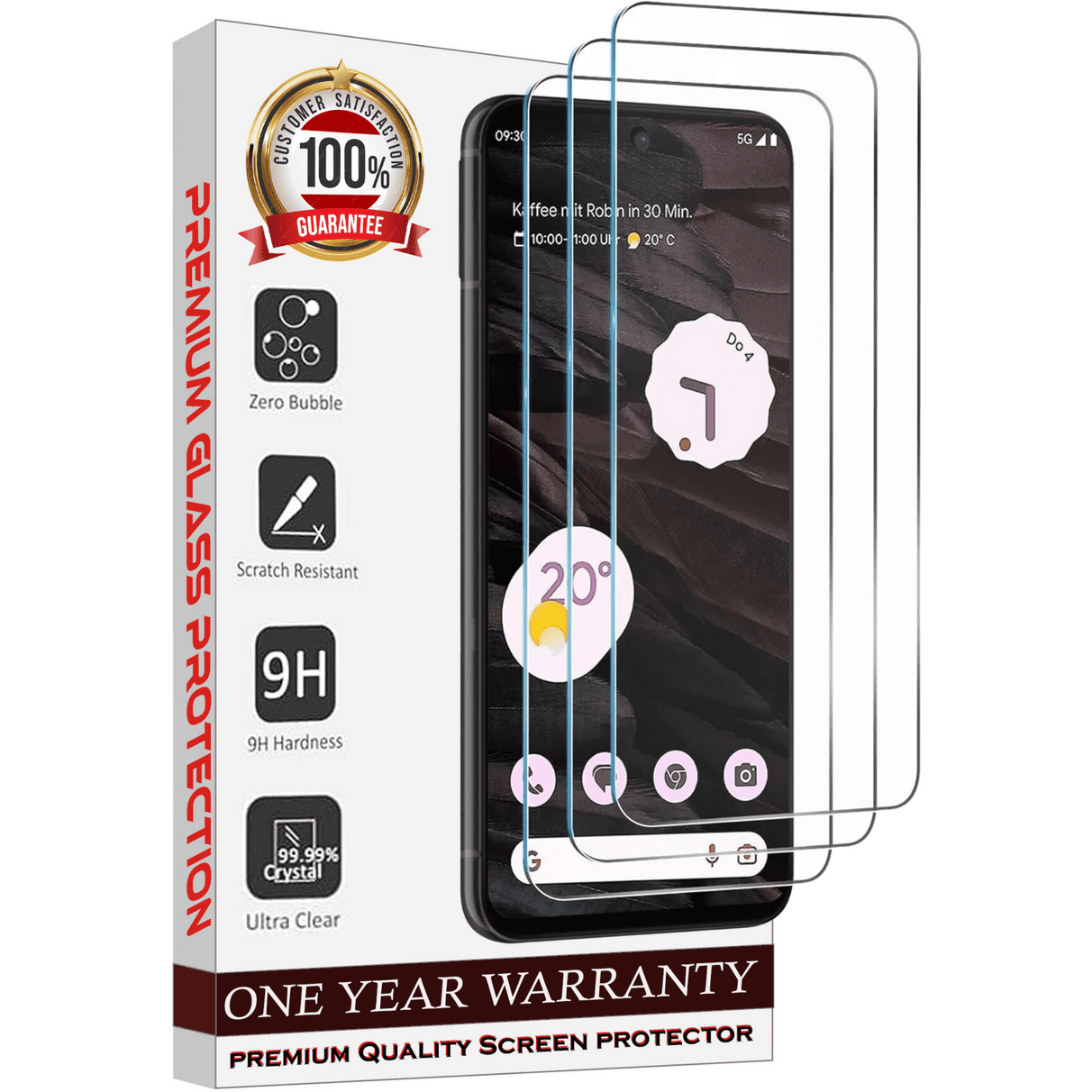 Entronix Clear Screen Protector Compatible with Galaxy S24 - 3-Piece Combo - Entronix