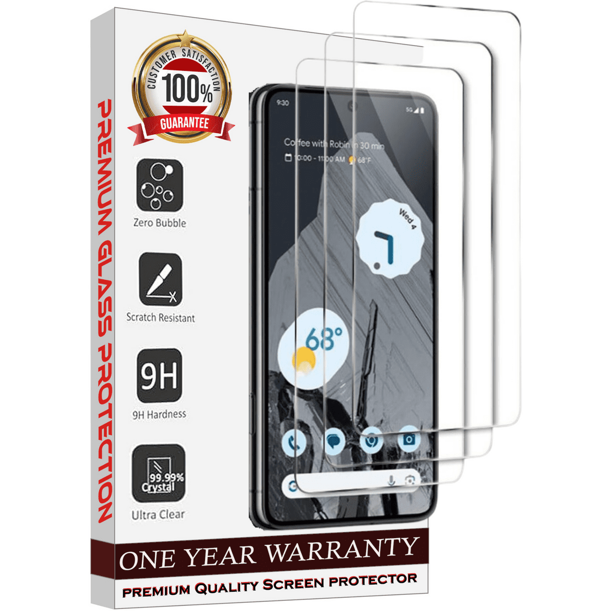 Entronix Clear Screen Protector Compatible with Pixel 6a - 3-Piece Combo