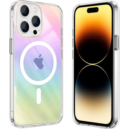 Entronix Holo Clear Case for Apple iPhone 12 Pro Max, [Magnetic-Compatible] Rainbow Iridescent Bumper Cover - Entro Retail