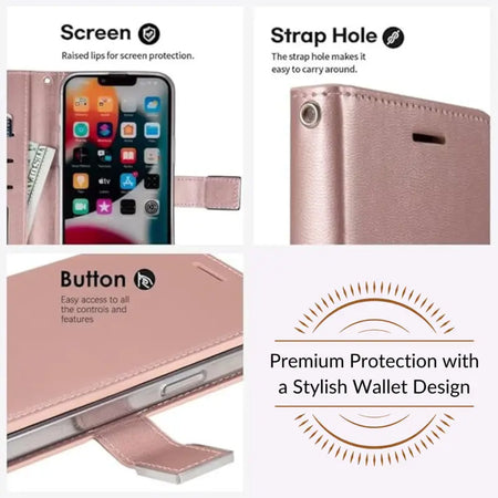 Entronix Case Compatible with iPhone 17 Air - Foldable Leather Wallet, Card Holder & Lanyard - Entronix