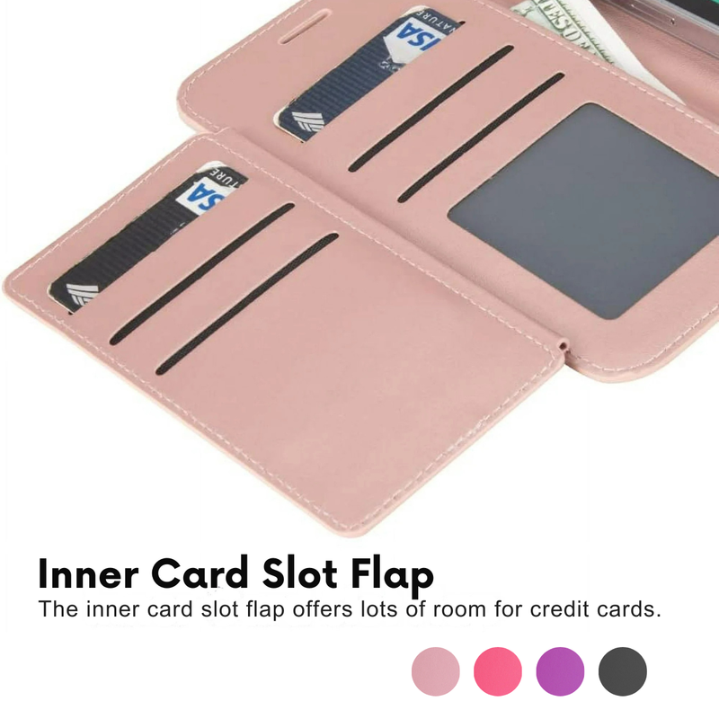 Entronix Case Compatible with iPhone 17 Air - Foldable Leather Wallet, Card Holder & Lanyard