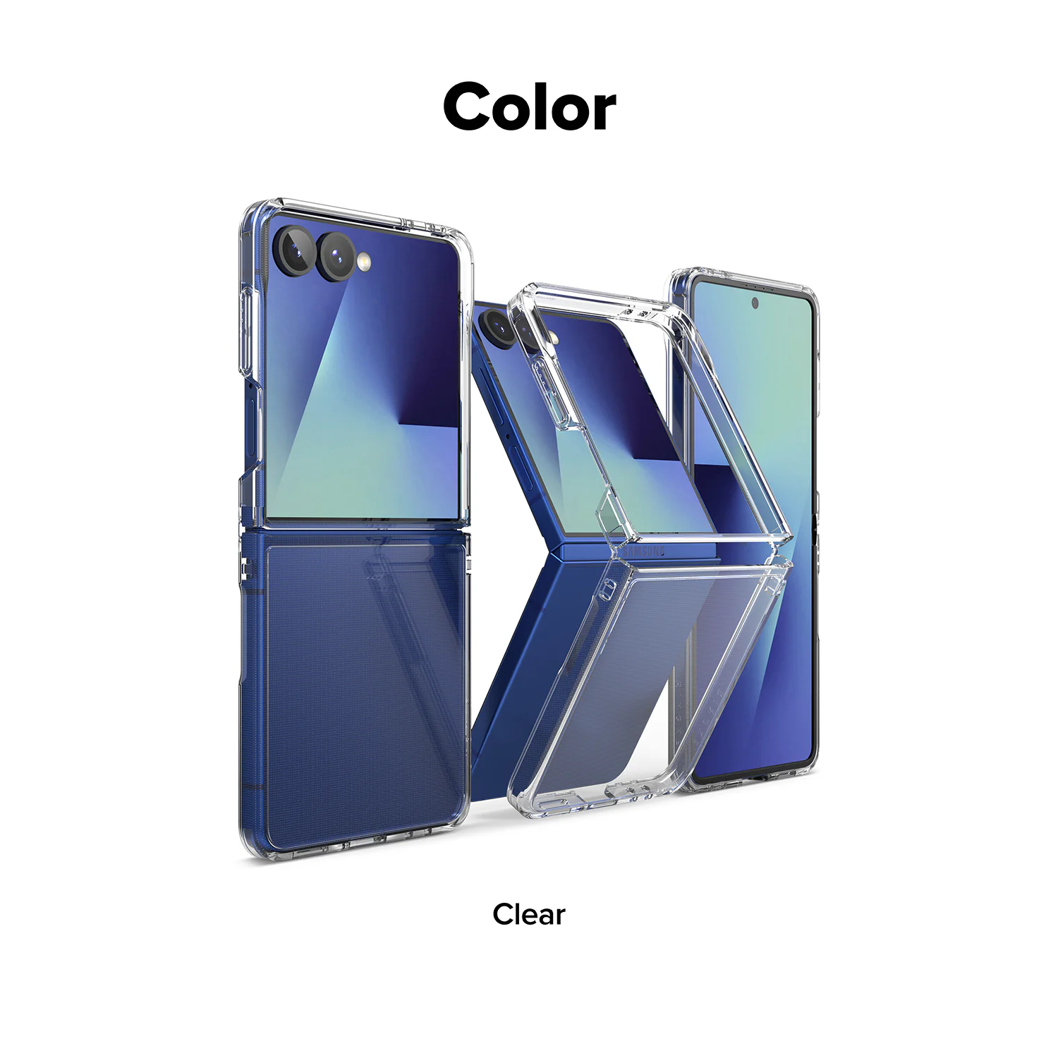 Entronix Case Compatible with Galaxy Z Flip 7 - [Hard Back] Clear Cover