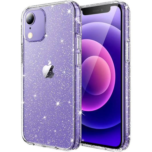 Entronix Case Compatible with iPhone XR - [Hard Back] Glitter Clear - Entronix