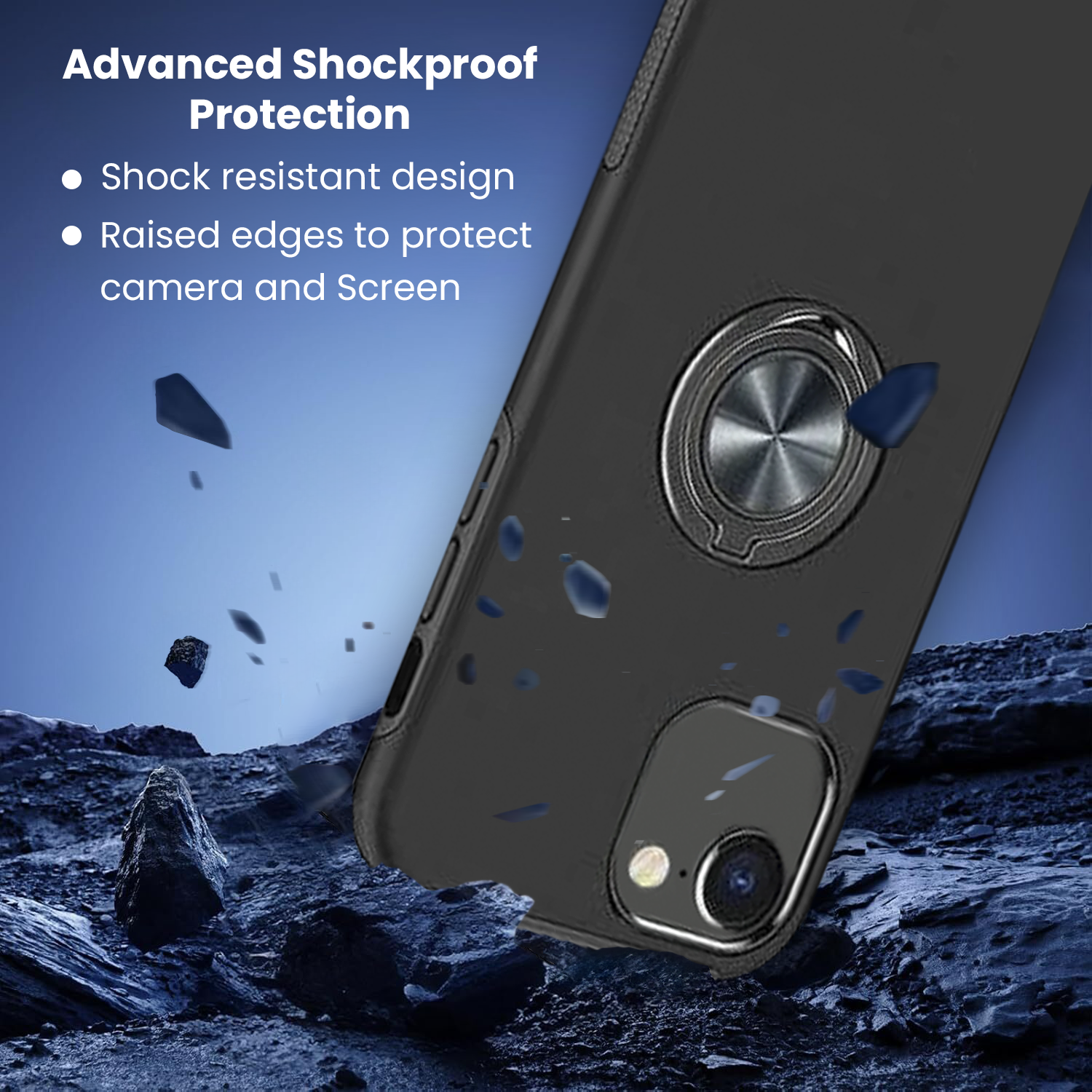 Entronix Case Compatible with iPhone 16E - 360º Circular Ring Gripstand - Entronix