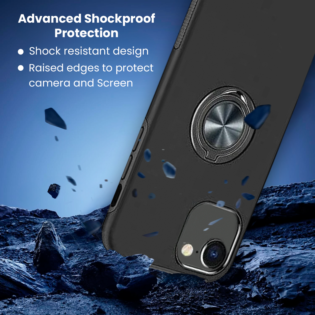 Entronix Case Compatible with iPhone 16E - 360º Circular Ring Gripstand