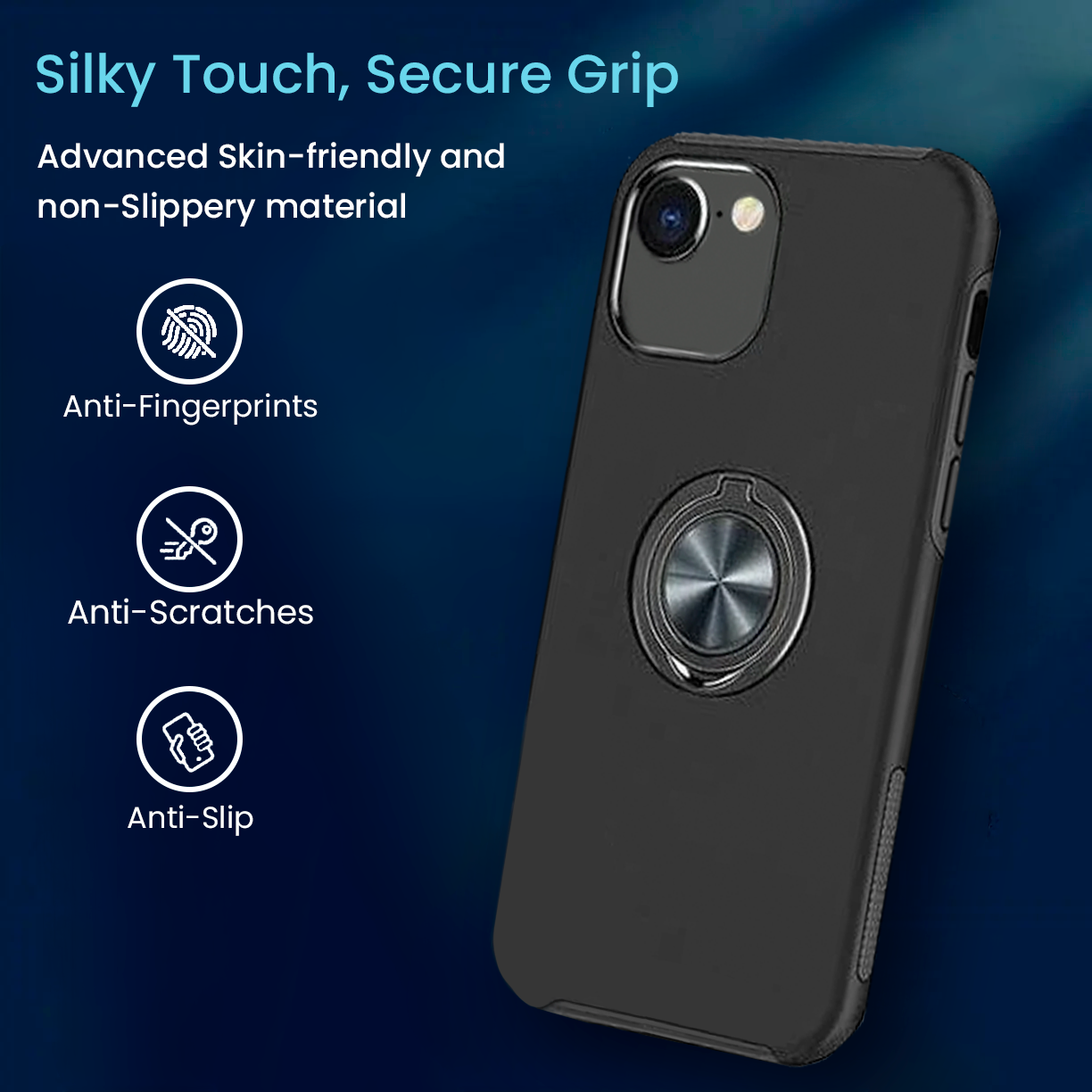 Entronix Case Compatible with iPhone 16E - 360º Circular Ring Gripstand - Entronix
