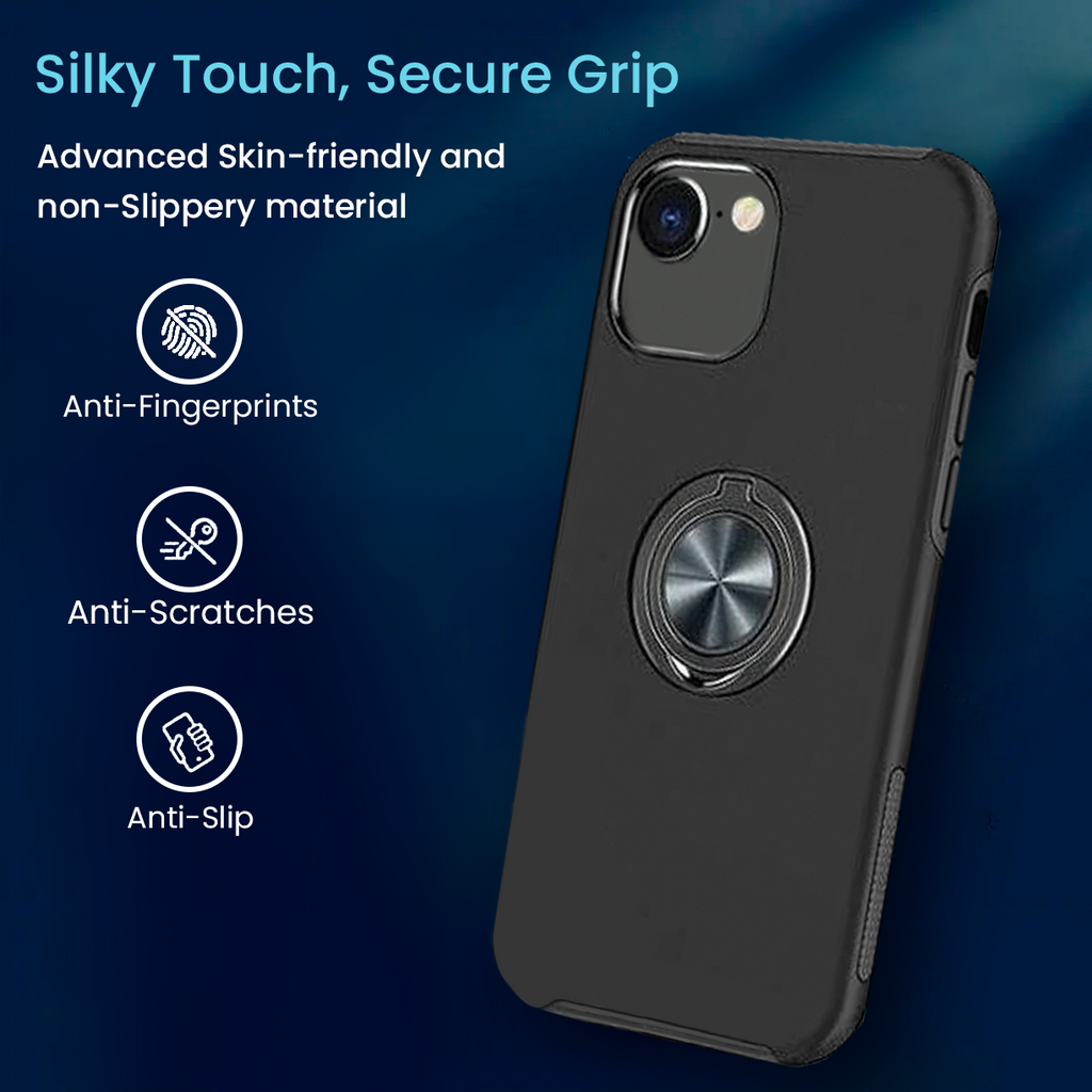 Entronix Case Compatible with iPhone 16E - 360º Circular Ring Gripstand