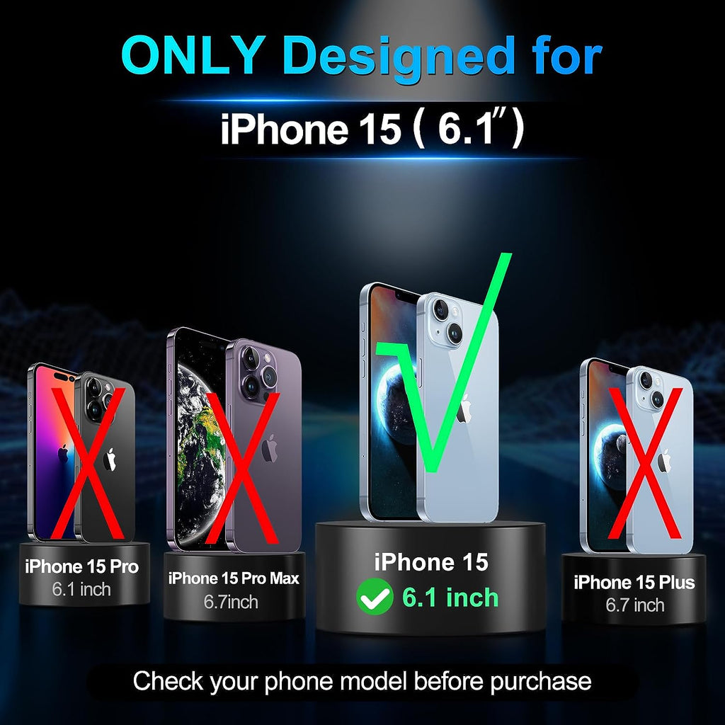 Entronix Heavy Duty Case for Apple iPhone 15 - Triple Layer Bumper Cover, Protective Smartphone Accessories - Entronix