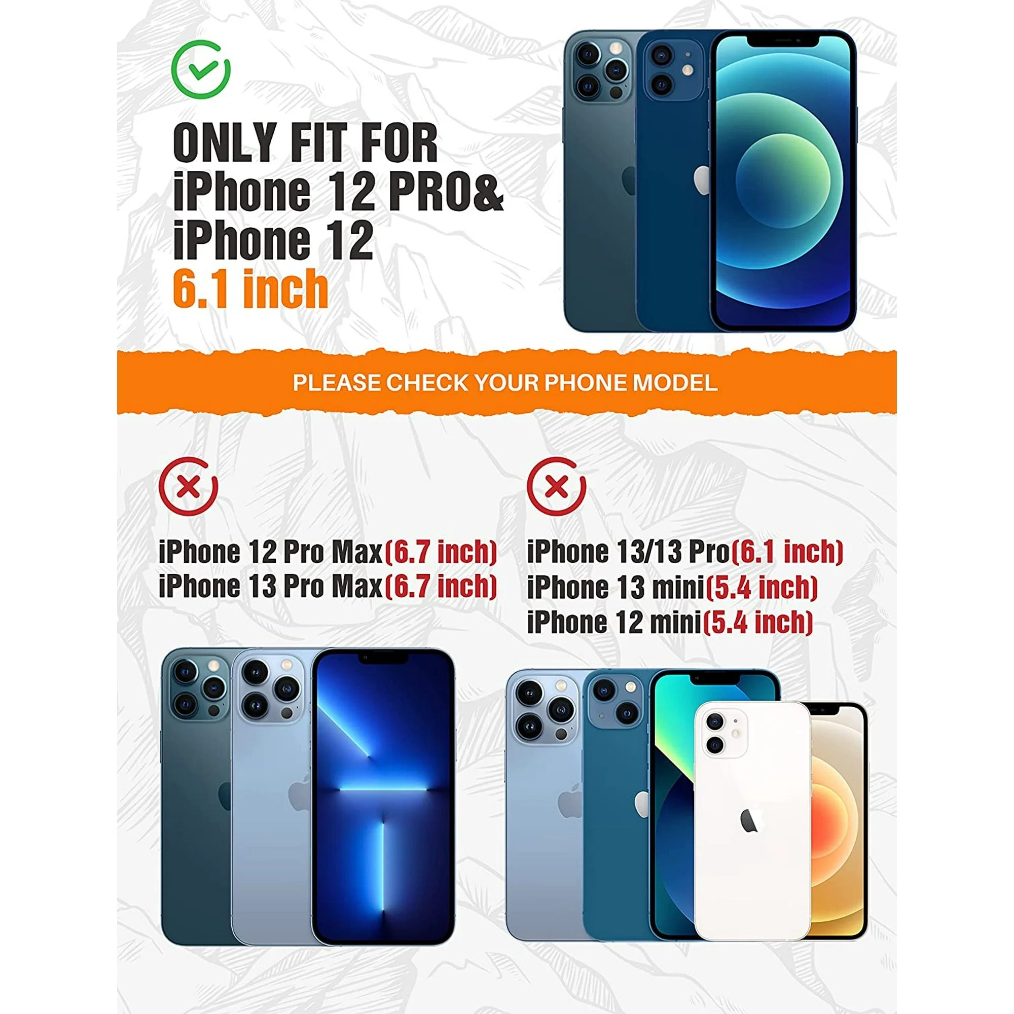 Entronix Heavy Duty Case for Apple iPhone 12 - Triple Layer Bumper Cover, Protective Smartphone Accessories - Entronix