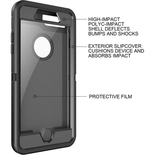Entronix Heavy Duty Case for Apple iPhone 8 Plus - Triple Layer Bumper Cover, Protective Smartphone Accessories - Entronix