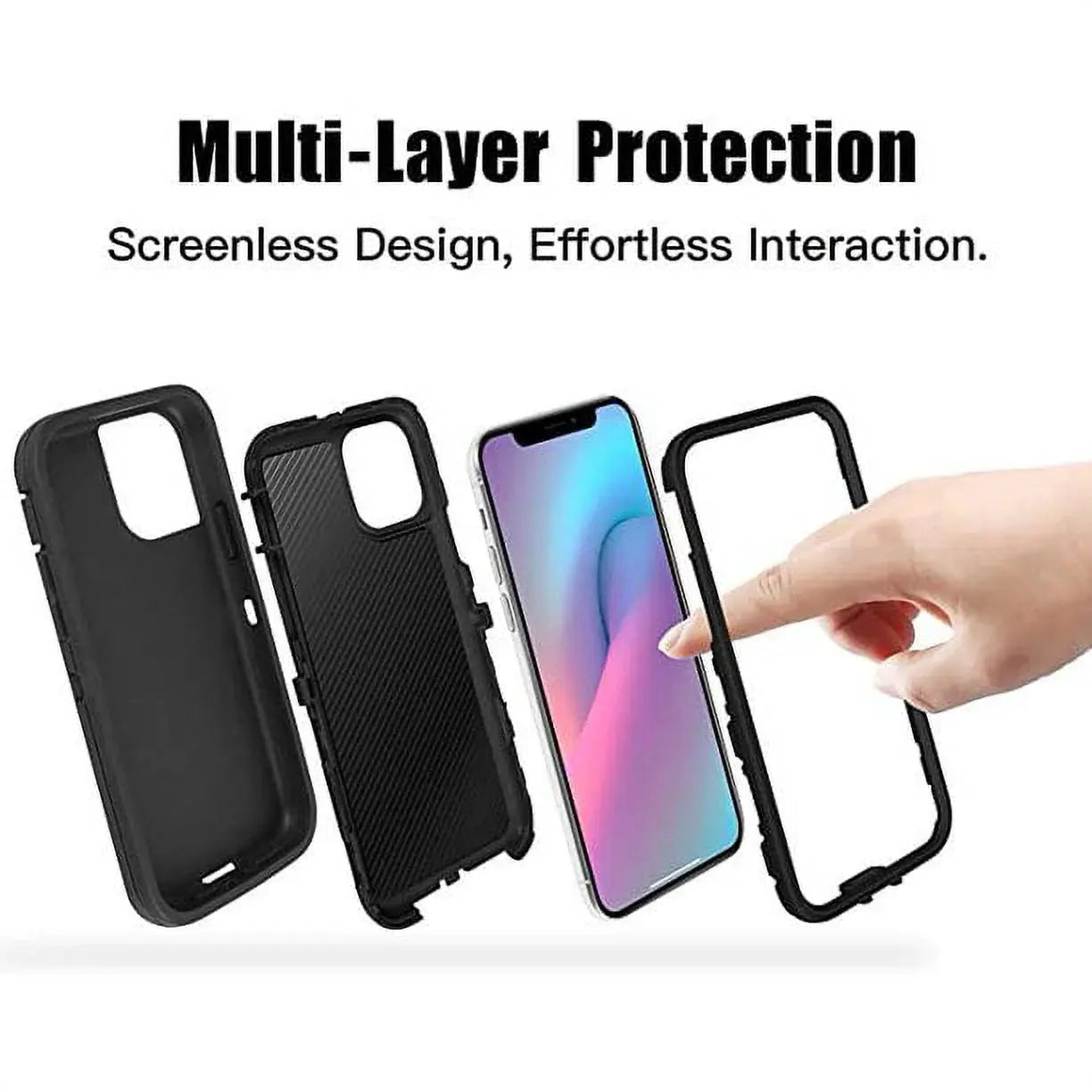 Entronix Heavy Duty Case for Apple iPhone 11 Pro Max - Triple Layer Bumper Cover, Protective Smartphone Accessories - Entronix