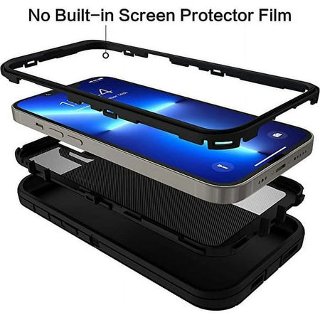 Entronix Heavy Duty Case for Apple iPhone 14 Pro Max - Triple Layer Bumper Cover, Protective Smartphone Accessories - Entronix