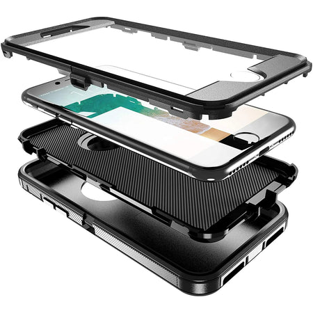 Entronix Heavy Duty Case for Apple iPhone 8 Plus - Triple Layer Bumper Cover, Protective Smartphone Accessories - Entronix