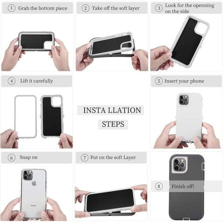 Entronix Heavy Duty Case for Apple iPhone 11 - Triple Layer Bumper Cover, Protective Smartphone Accessories - Entronix