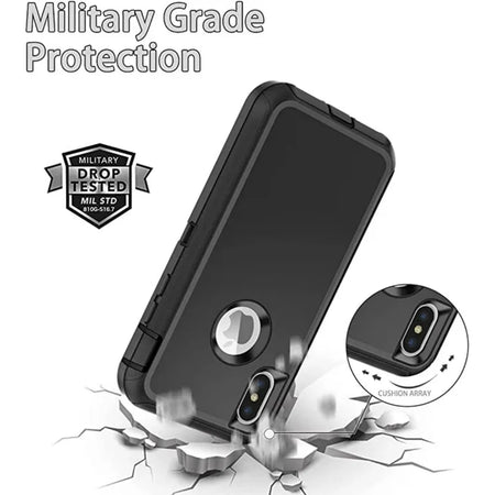 Entronix Heavy Duty Case for Apple iPhone Xs - Triple Layer Bumper Cover, Protective Smartphone Accessories - Entronix