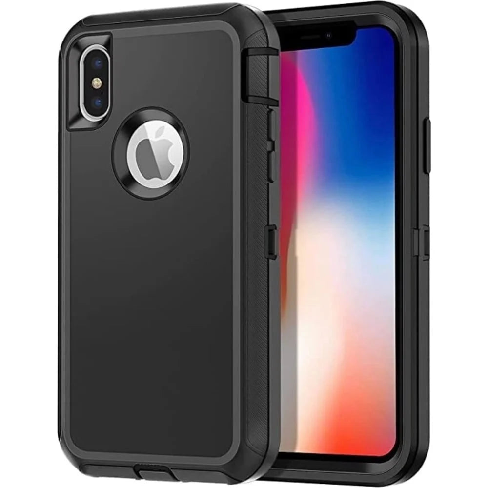 Entronix Heavy Duty Case for Apple iPhone X - Triple Layer Bumper Cover, Protective Smartphone Accessories - Entronix