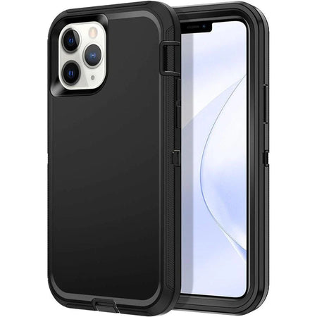 Entronix Heavy Duty Case for Apple iPhone 12 - Triple Layer Bumper Cover, Protective Smartphone Accessories - Entronix