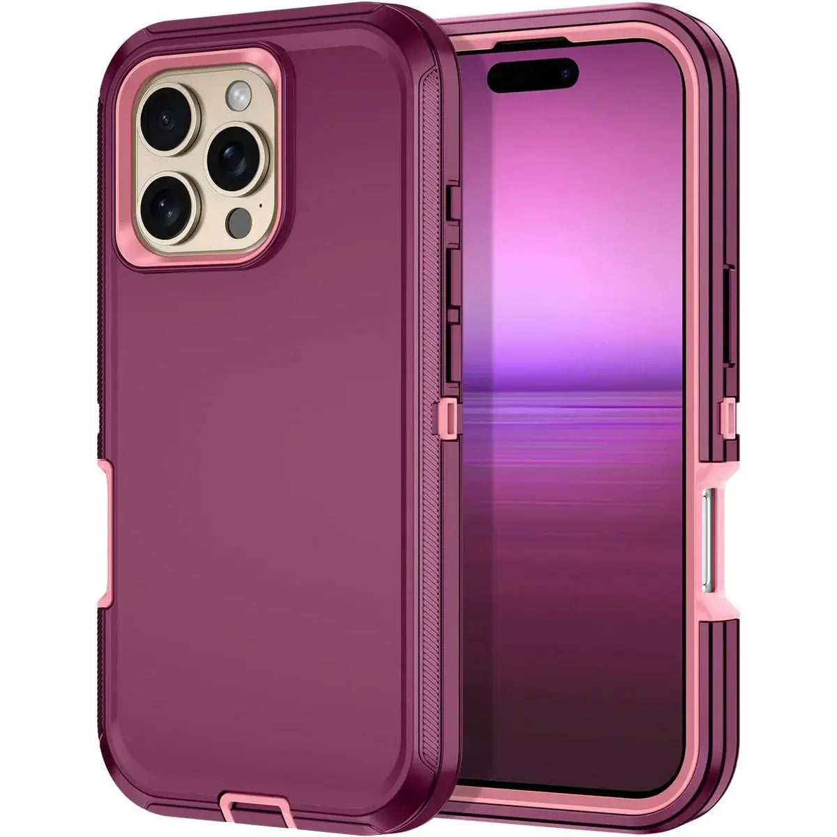 Entronix Heavy Duty Case for Apple iPhone 16 Pro Max - Triple Layer Bumper Cover, Protective Smartphone Accessories - Entronix