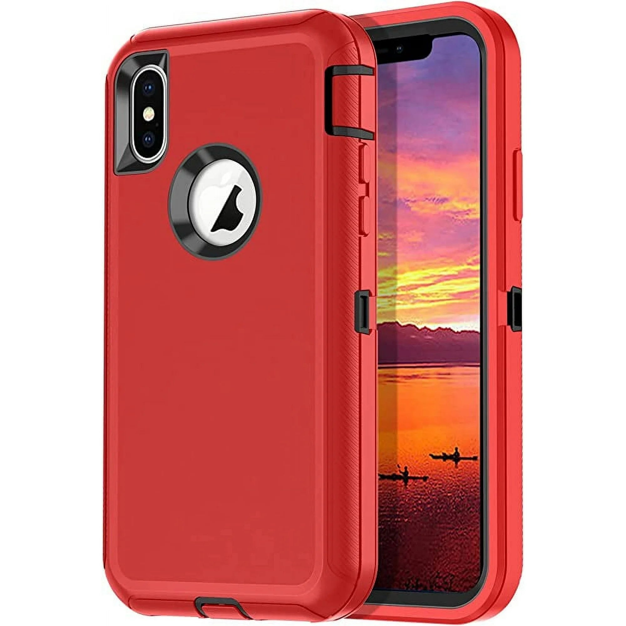 Entronix Heavy Duty Case for Apple iPhone X - Triple Layer Bumper Cover, Protective Smartphone Accessories - Entronix