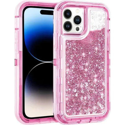 Entronix Case Compatible with iPhone 14 Pro Max - Liquid Glitter Triple-Layer Heavy Duty Protection