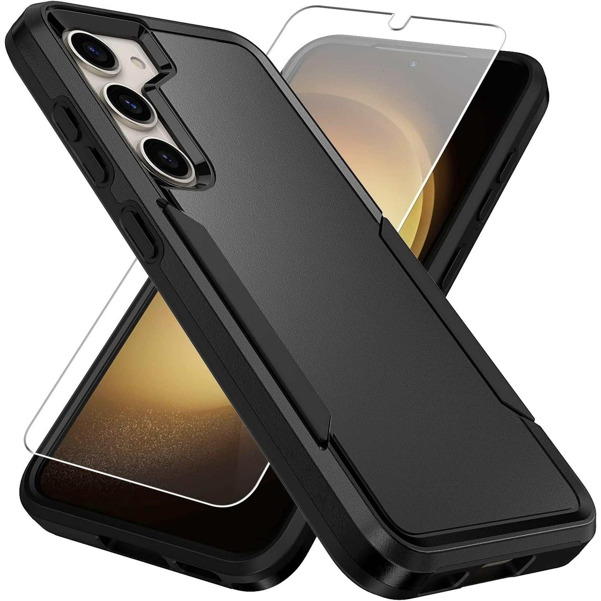 Entronix Bundle Compatible with Galaxy S25 - Soft-Touch Dual-Layer Case & 1 Clear Screen Protector