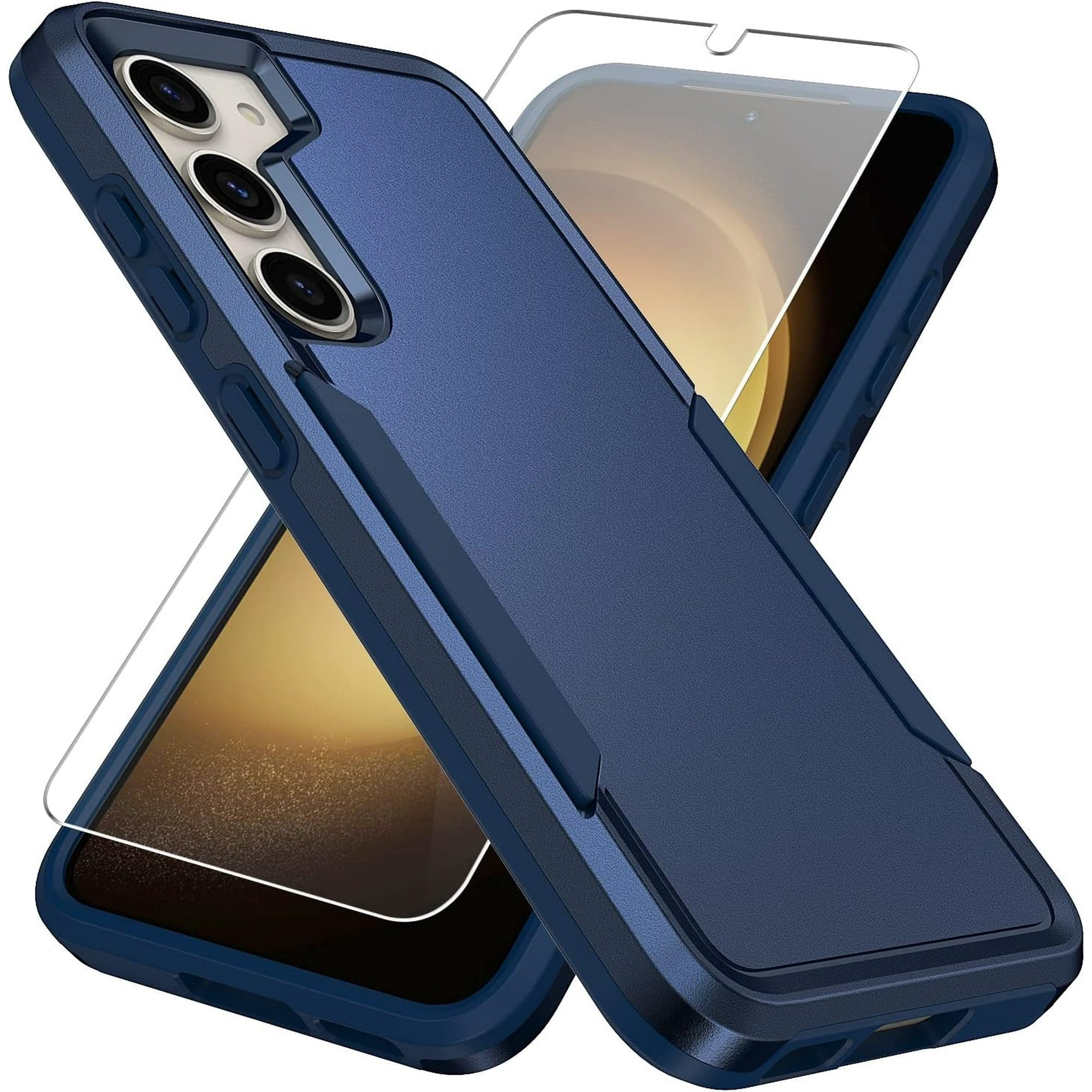 Entronix Bundle Compatible with Galaxy S25 - Soft-Touch Dual-Layer Case & 1 Clear Screen Protector