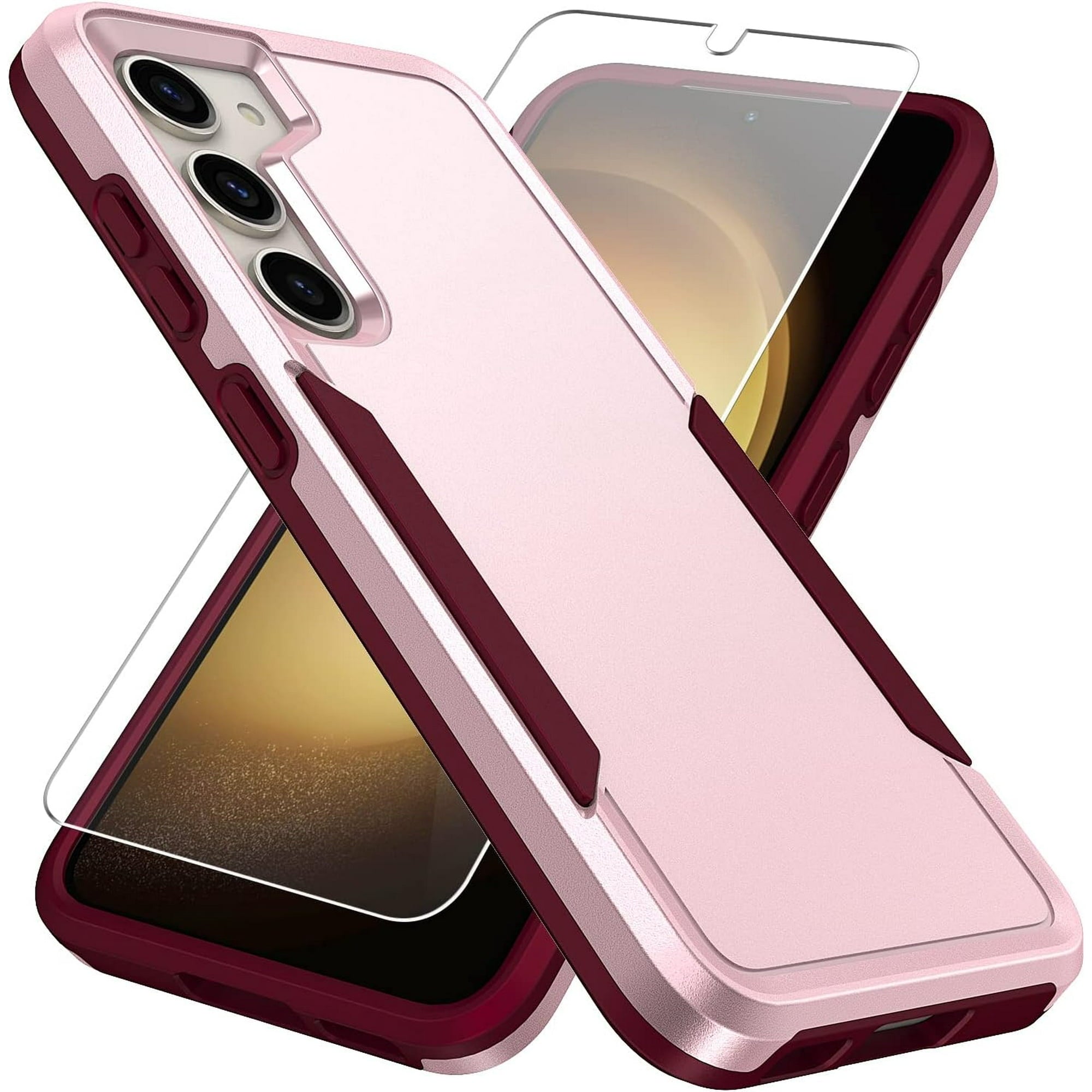 Entronix Bundle Compatible with Galaxy S25 - Soft-Touch Dual-Layer Case & 1 Clear Screen Protector