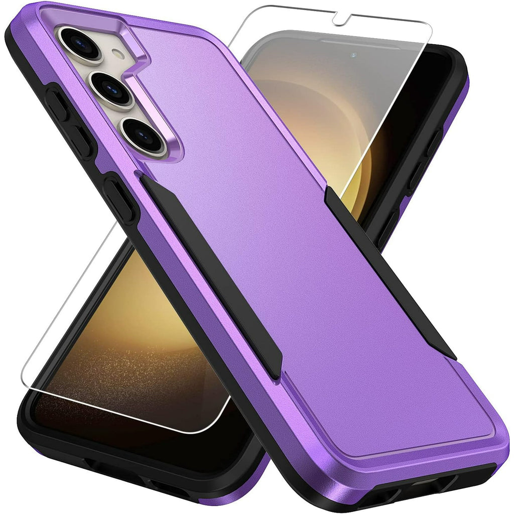 Entronix Bundle Compatible with Galaxy S25 Plus - Soft-Touch Dual-Layer Case & 1 Clear Screen Protector