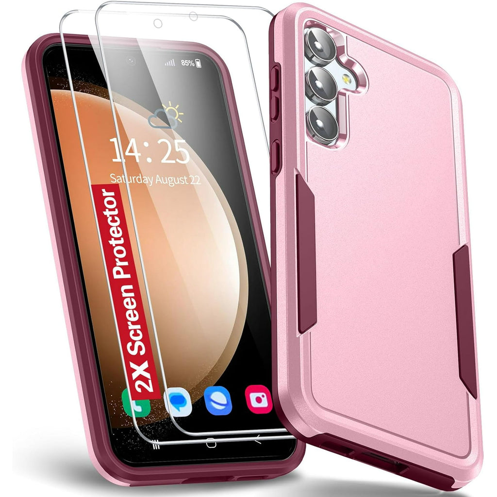 Entronix Bundle Compatible with Galaxy S25 Plus - Soft-Touch Dual-Layer Case & 2 Clear Screen Protectors