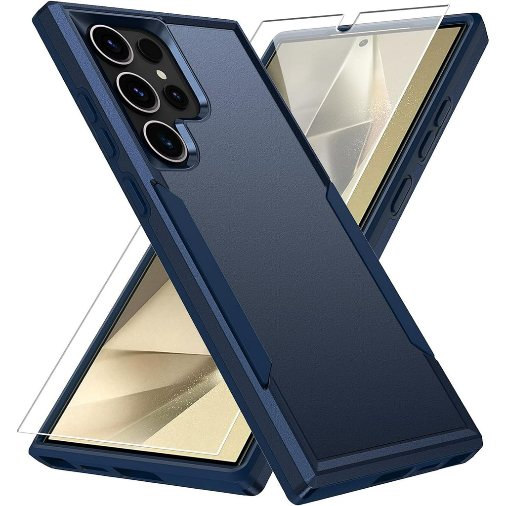 Entronix Bundle Compatible with Galaxy S25 Ultra - Soft-Touch Dual-Layer Case & 1 Clear Screen Protector