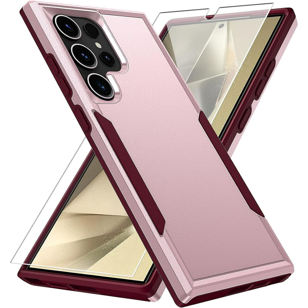 Entronix Bundle Compatible with Galaxy S25 Ultra - Soft-Touch Dual-Layer Case & 1 Clear Screen Protector
