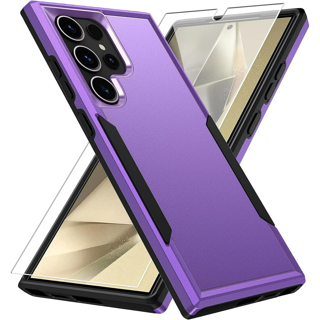 Entronix Bundle Compatible with Galaxy S25 Ultra - Soft-Touch Dual-Layer Case & 1 Clear Screen Protector