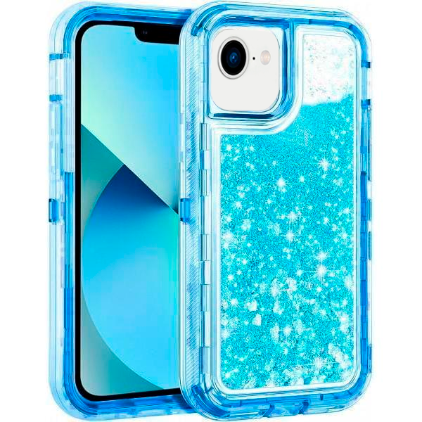 Entronix Case Compatible with iPhone 16E - Liquid Glitter Triple-Layer Heavy Duty Protection