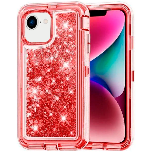 Entronix Case Compatible with iPhone 16E - Liquid Glitter Triple-Layer Heavy Duty Protection